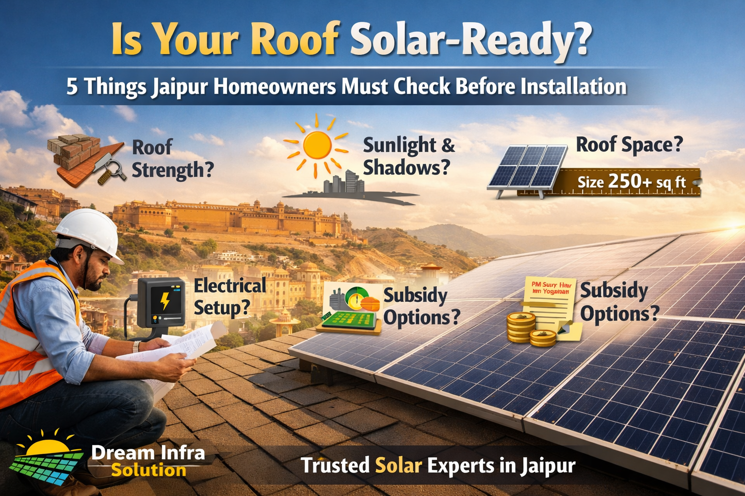 Is Your Roof Solar-Ready? Jaipur Home Solar Checklist | Dream Infra Solution